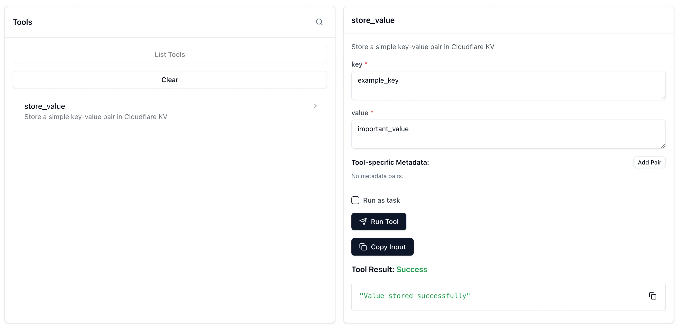 Calling the new KV tool